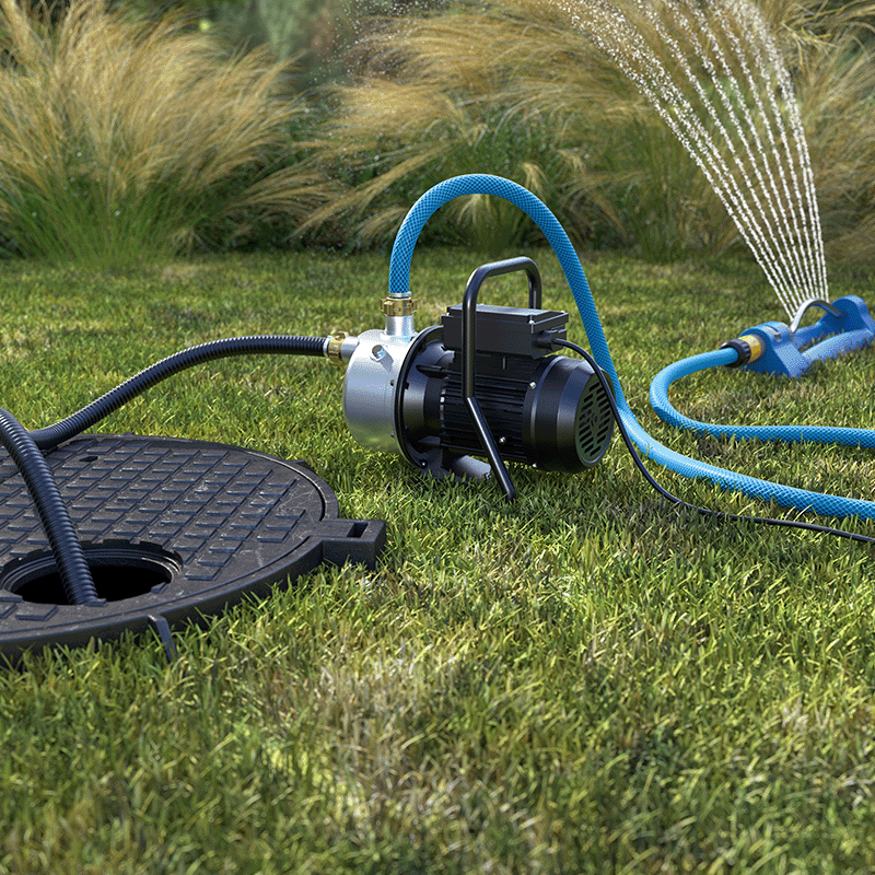 Zehnder Garden 1000 Injektorpumpe Gartenpumpe Garden 1000 saugt Wasser aus einer Zisterne und bewässert Rasen