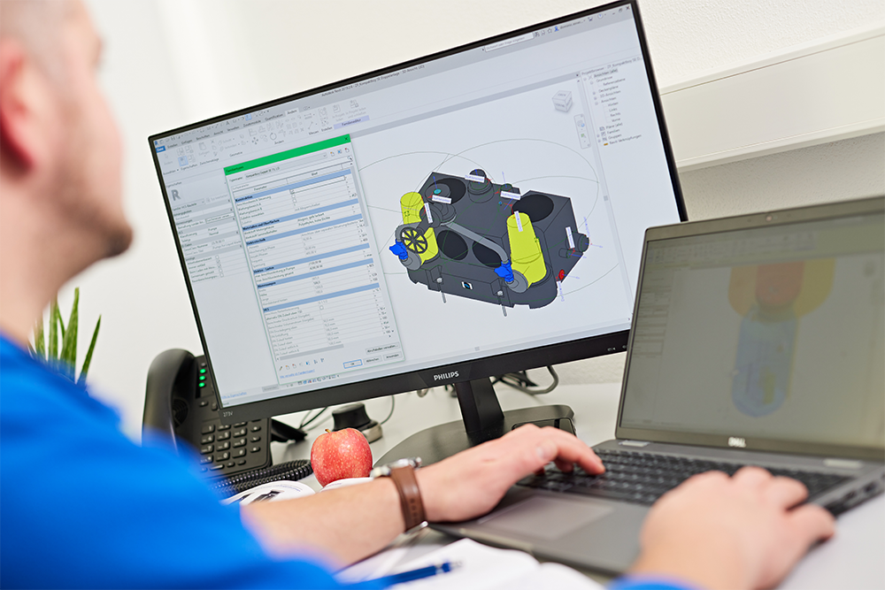 Blick über die Schulter in Revit mit BIM Daten einer Hebeanlage BIM Daten einer Hebeanlage für Abwasser in Autodesk Revit