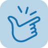 Einfache Bedienung Icon einer Hand mit schnipsenden Fingern zur Darstellung der einfachen Bedienung
