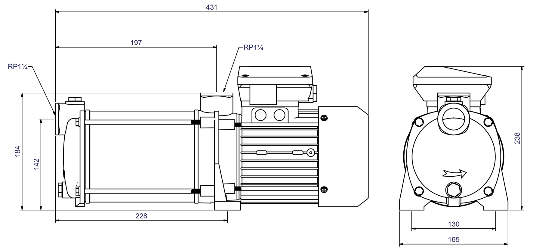Abmessungen Gartenpumpe CPS 35-4gg