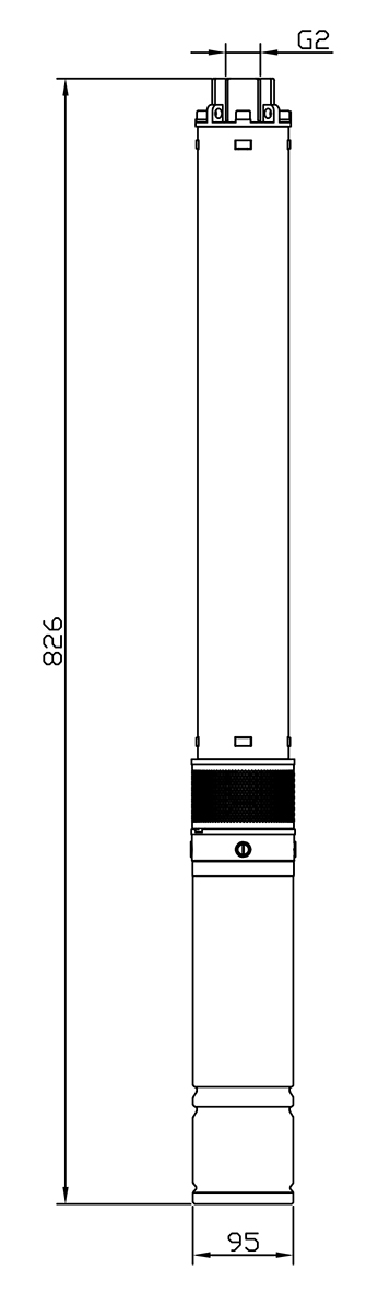 Abmessung Tiefbrunnenpumpe Wellworker 6-250