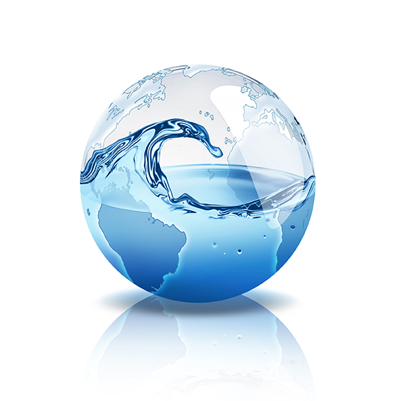 Erdkugel aus Wasser