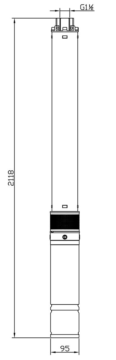 Abmessung Tiefbrunnenpumpe Wellworker 48-100