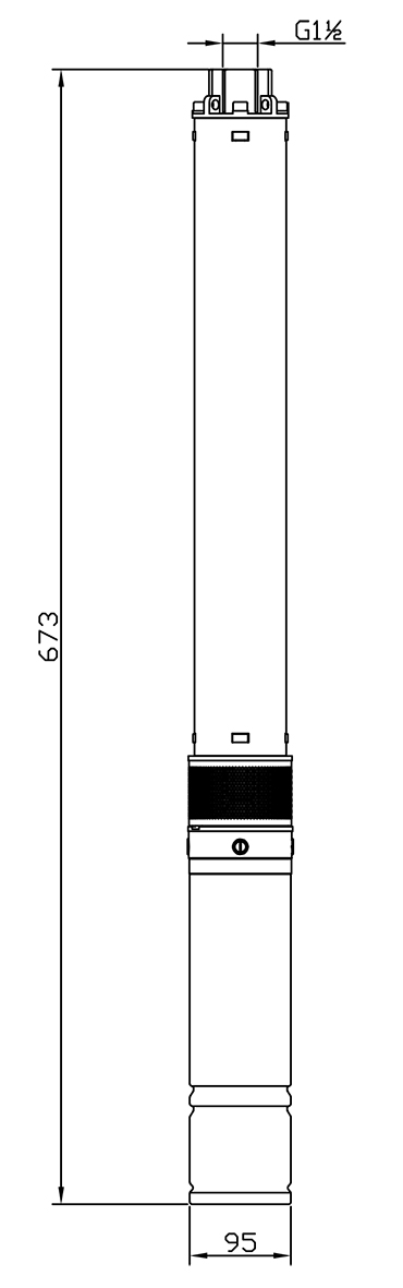 Abmessung Tiefbrunnenpumpe Wellworker 7-100